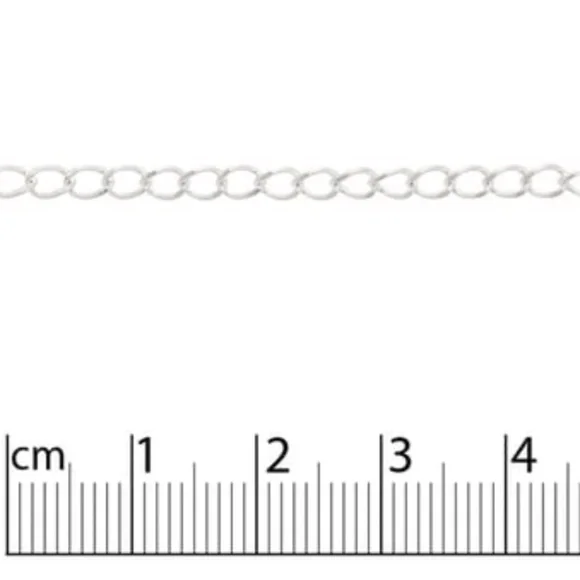 Silver Plated 3x4mm 30 ft Curb Chain for Jewelry Making - Picture 2 of 4